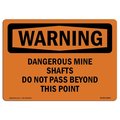 Signmission OSHA Sign, Mine Shafts Do Not Pass Beyond, 18in X 12in Rigid Plastic, 12" W, 18" L, Landscape OS-WS-P-1218-L-12043